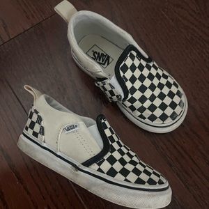 Vans checkerboard slip ons toddler